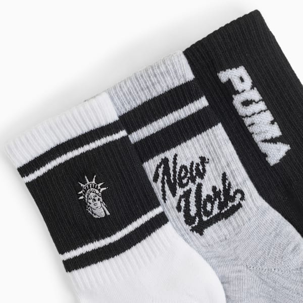 3PK Womens 1/2 Terry Low Cre Women, WHITE / BLACK, extralarge