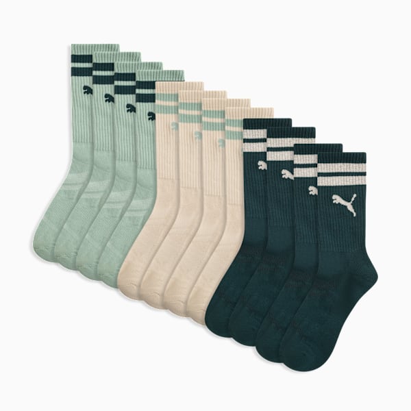 6PK Mens 1/2 Terry Crew Men, DARK GREEN, extralarge
