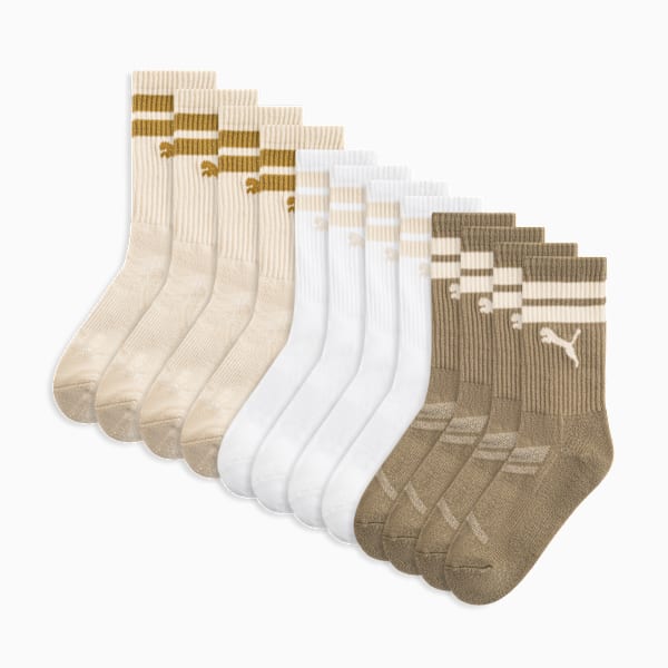 6PK Womens 1/2 Terry Crew Women, PALE BROWN, extralarge