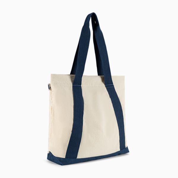CANVAS TOTE, CREAM/BLUE, extralarge