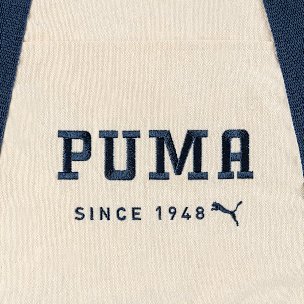 CANVAS TOTE, CREAM/BLUE, extralarge
