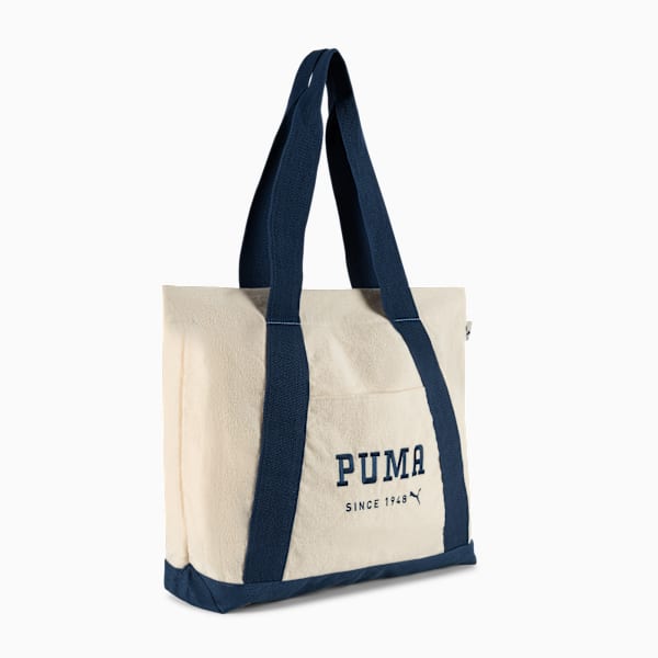 CANVAS TOTE, CREAM/BLUE, extralarge