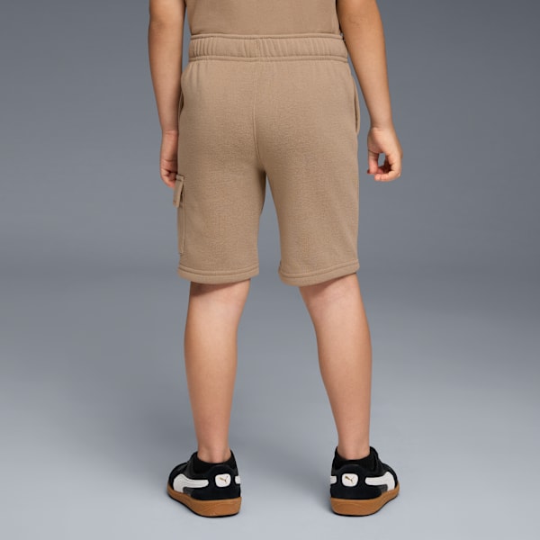 PUMA Basics Big Kids' Fleece Cargo Shorts, ICE COFFEE, extralarge