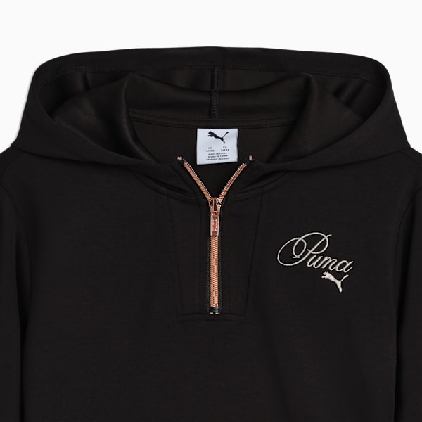 Bow Society Big Kids' Quarter-Zip Hoodie, PUMA BLACK, extralarge