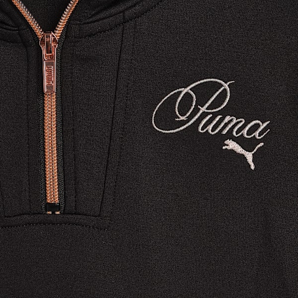 Bow Society Big Kids' Quarter-Zip Hoodie, PUMA BLACK, extralarge