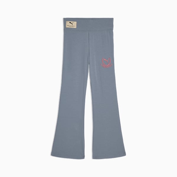 Legging évasé taille haute Enfant et adolescent, COOL BLUE, extralarge