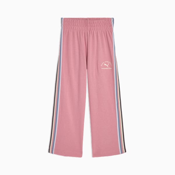 Pants de pierna ancha en tejido de rizo francés Class Pack para niñas pequeñas., POISED PINK, extralarge