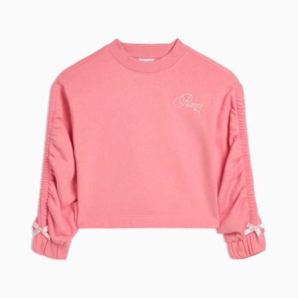 Sudadera de tejido polar con cuello redondo Bow Society para niños pequeños, PINKSCAPE, extralarge