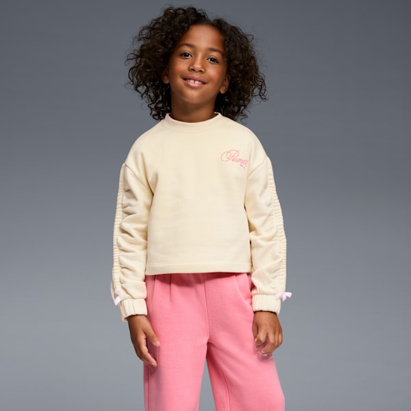 Bow Society Big Kids' Fleece Crewneck Sweatshirt, ALPINE SNOW, extralarge