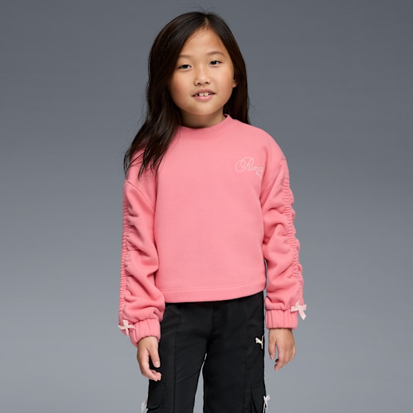 Bow Society Big Kids' Fleece Crewneck Sweatshirt, PINKSCAPE, extralarge