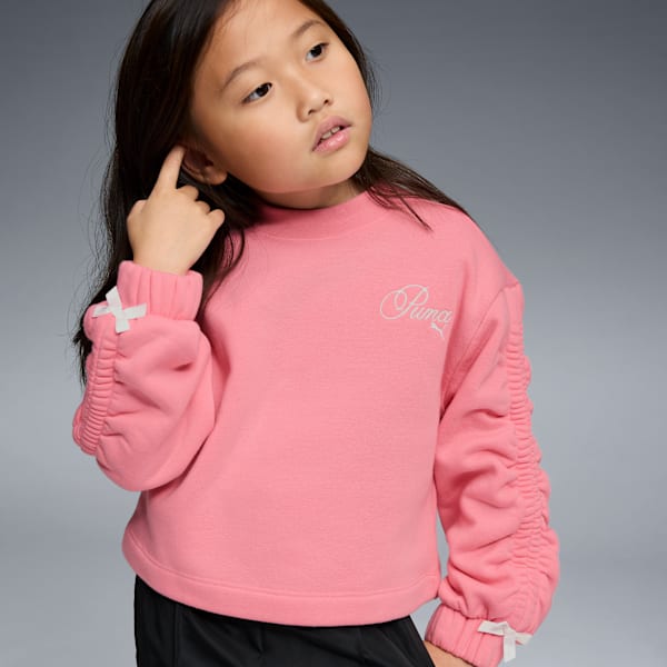 Bow Society Big Kids' Fleece Crewneck Sweatshirt, PINKSCAPE, extralarge