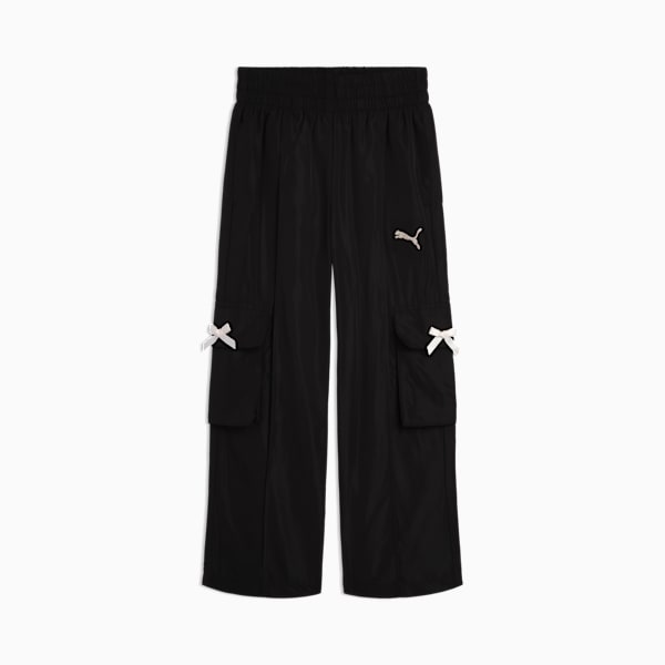 Pantalon cargo à jambes larges Bow Society Enfant, PUMA BLACK, extralarge