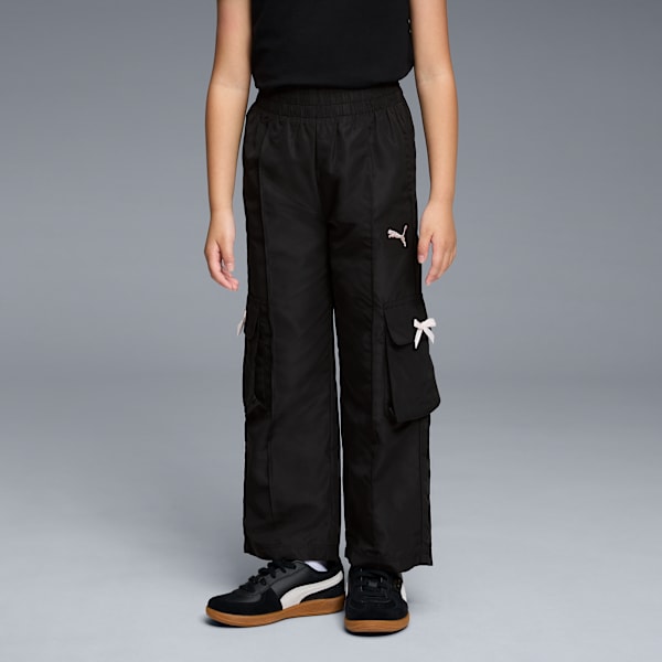 Pantalon cargo à jambes larges Bow Society Enfant, PUMA BLACK, extralarge