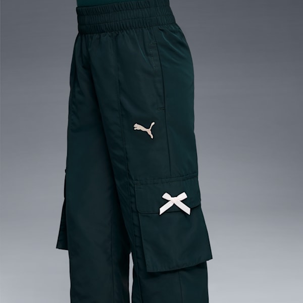 Bow Society Big Kids' Wide Leg Cargo Pants, GREEN TERRAIN, extralarge