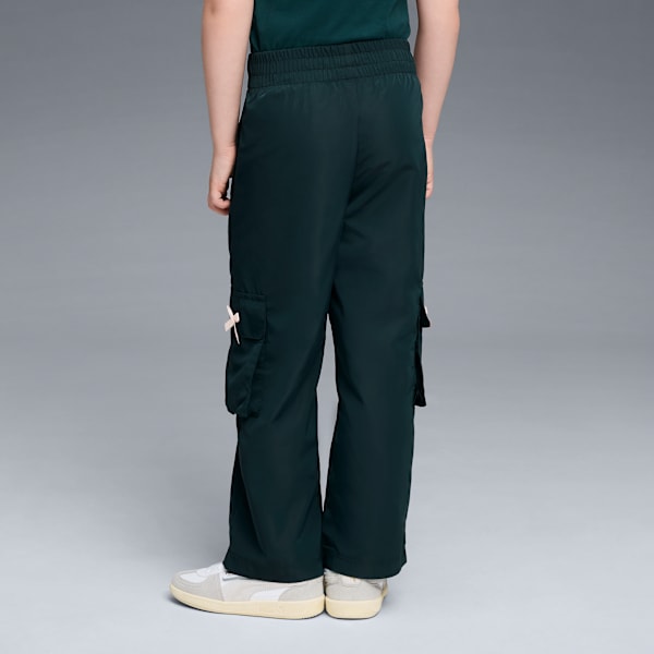 Bow Society Big Kids' Wide Leg Cargo Pants, GREEN TERRAIN, extralarge