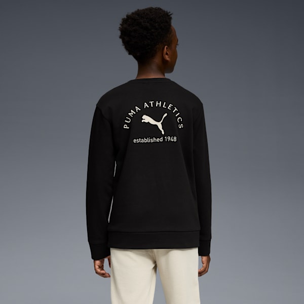 Class Pack Big Kids' Fleece Crewneck Sweatshirt, PUMA BLACK, extralarge
