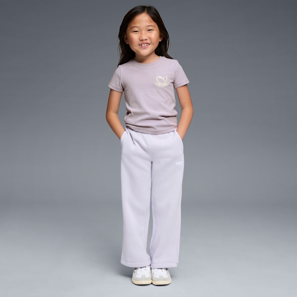 Pants de pierna ancha en tejido polar Basic Essentials para niños grandes, LILAC CRUSH, extralarge
