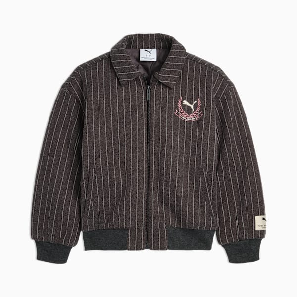 Class Pack Big Kids' Faux Wool Varsity Jacket, DUSKY GREY, extralarge