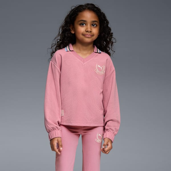 Polo de tejido waffle Class Pack para niños grandes, POISED PINK, extralarge