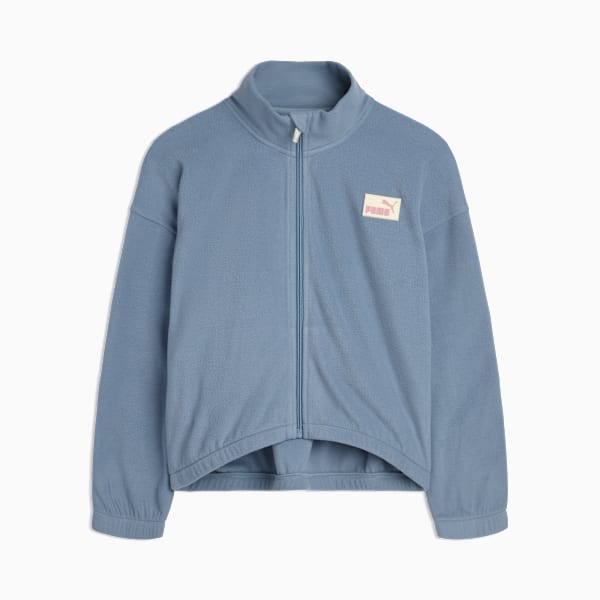 Embossed Big Kids' Microfleece Jacket, COOL BLUE, extralarge