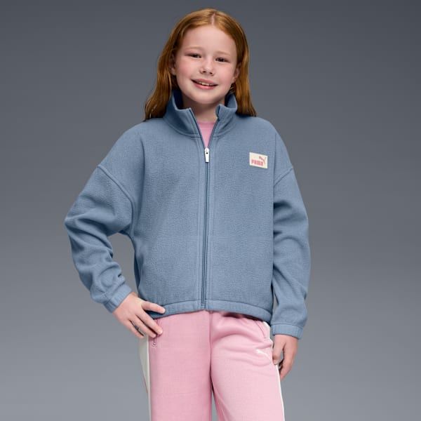 Veste gaufrée en micro-molleton Enfant, COOL BLUE, extralarge
