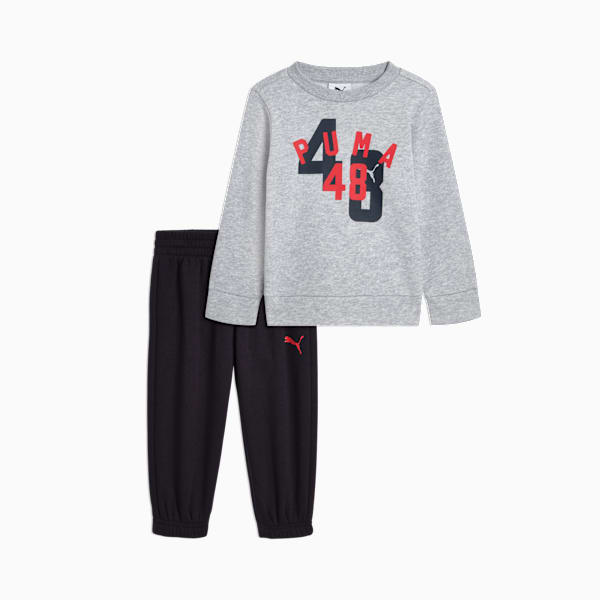 Matching Sets Toddlers' Cotton Fleece Sweatshirt and Joggers, LIGHT HEATHER GREY, extralarge