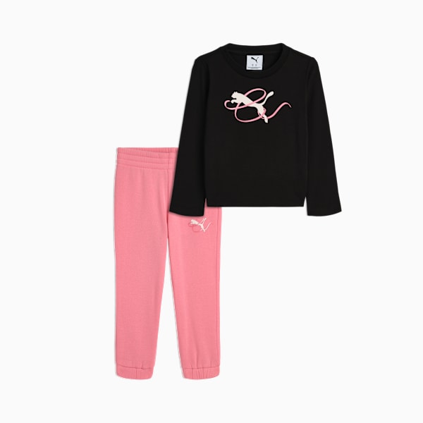 Matching Sets Toddlers' Long Sleeve Tee and Joggers, PUMA BLACK, extralarge