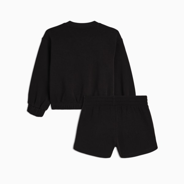 Conjuntos a juego de sudadera y shorts de tejido polar para infantes, PUMA BLACK, extralarge