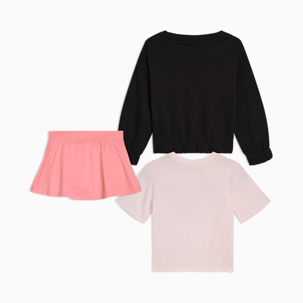 Conjuntos a juego de sudadera, playera y falda short para infantes, PUMA BLACK, extralarge
