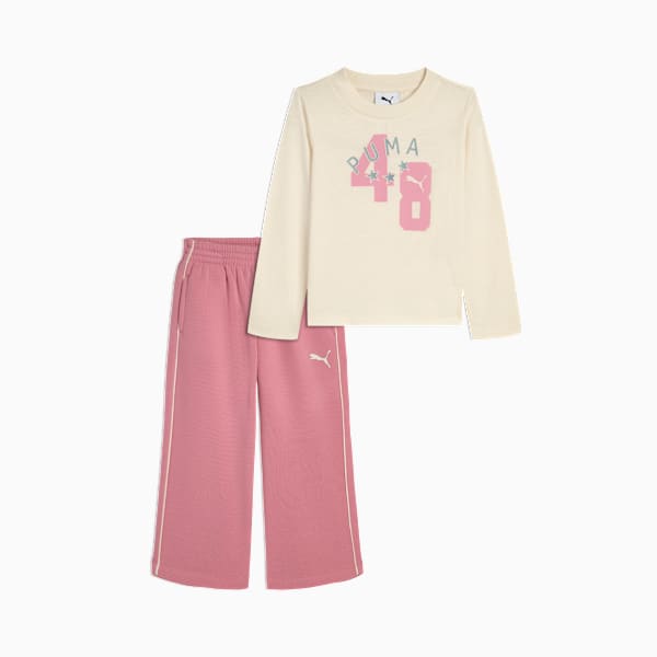 Matching Sets Toddlers' Long Sleeve Tee and Wide Leg Pants, ALPINE SNOW, extralarge