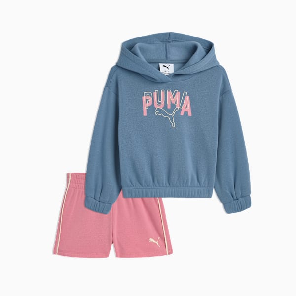 Matching Sets Toddlers' Fleece Hoodie and Shorts, COOL BLUE, extralarge