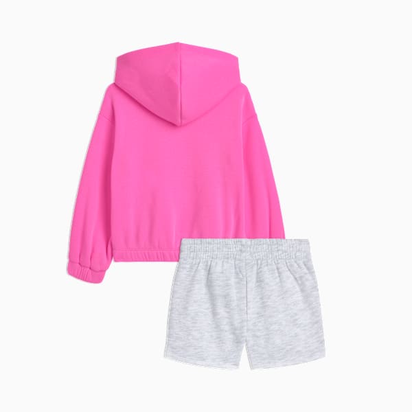 Ensembles assortis chandail à capuchon  et short en molleton Bébé, PINK PIXEL, extralarge