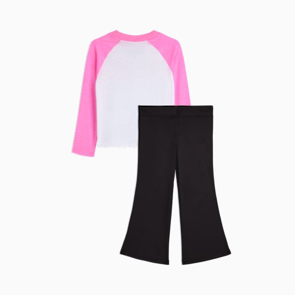 Conjuntos a juego de playera de manga larga y leggings acampanados para infantes, PINK PIXEL, extralarge