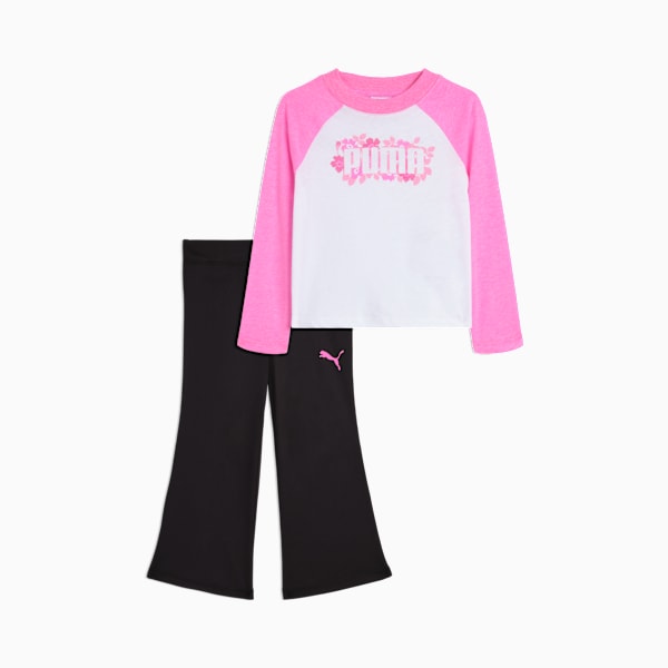 Conjuntos a juego de playera de manga larga y leggings acampanados para infantes, PINK PIXEL, extralarge