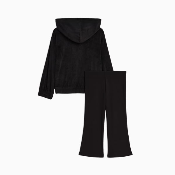 Matching Sets Toddlers' Velour Hoodie and Flare Leggings, PUMA BLACK, extralarge