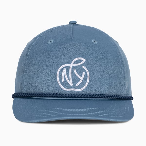NY Apple Flat Brim Adjustable, MEDIUM BLUE, extralarge