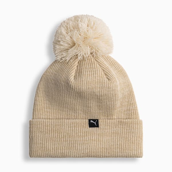 Bonnet tricoté côtelé ton sur ton en lurex Femme, IVORY, extralarge