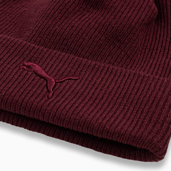 Tonal Ribbed Lurex Knit Bean Women, BURGUNDY, extralarge