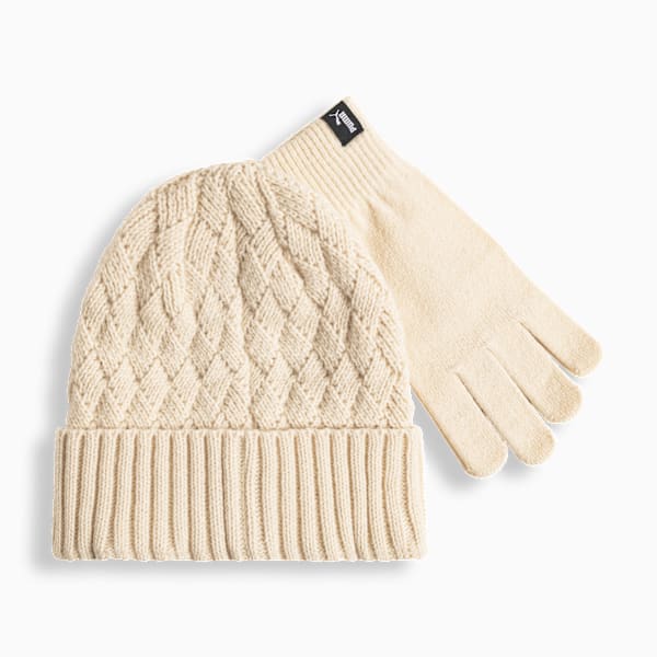 Stone Beanie Glove Set Youth, IVORY, extralarge