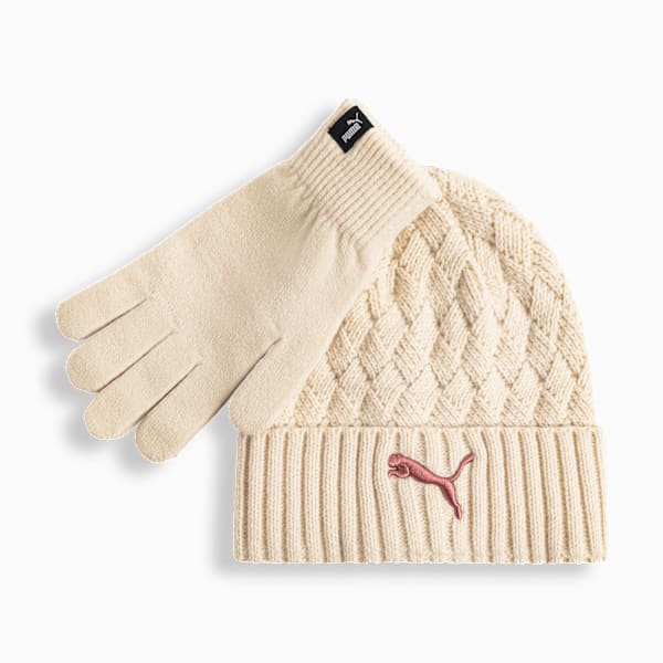 Stone Beanie Glove Set Youth, IVORY, extralarge