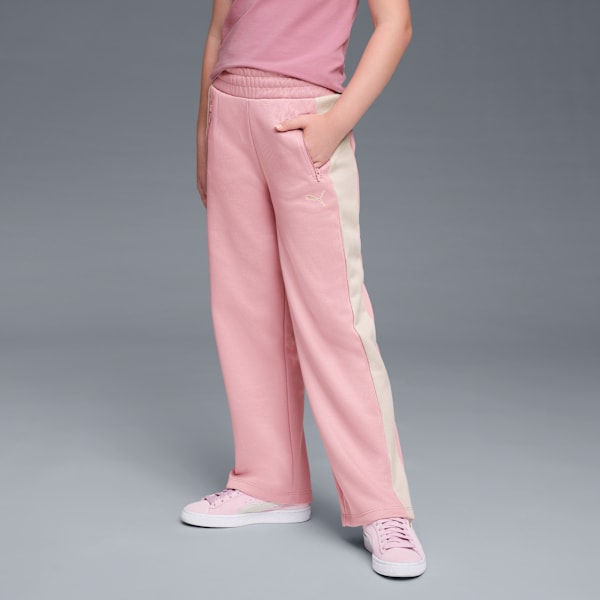 Pantalon à jambes larges en tissu épais T7 Enfant et adolescent, POISED PINK, extralarge