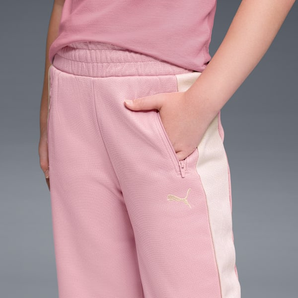 Pantalon à jambes larges en tissu épais T7 Enfant et adolescent, POISED PINK, extralarge