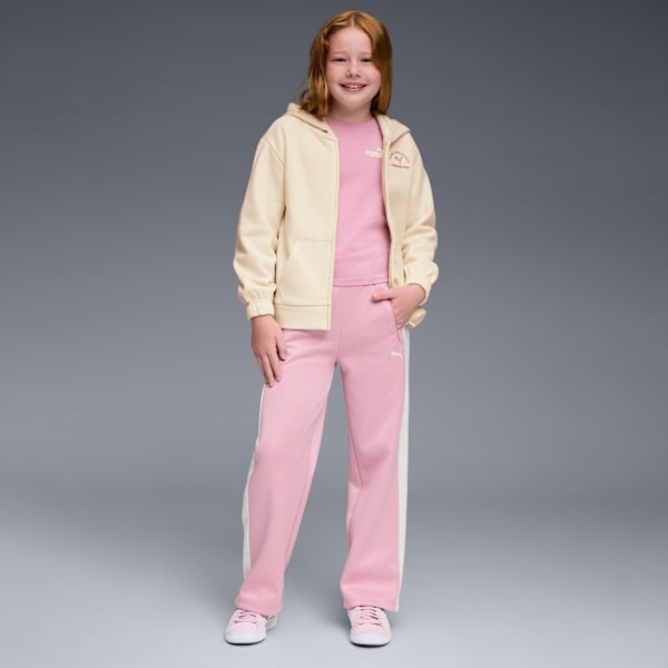 Pantalon à jambes larges en tissu épais T7 Enfant et adolescent, POISED PINK, extralarge