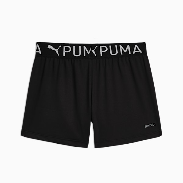 Active Essentials Big Kids' Moisture Wicking Spandex Shorts, PUMA BLACK, extralarge