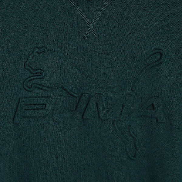 PUMA Essentials Embossed Big Kids' Cotton Fleece Hoodie, GREEN TERRAIN, extralarge