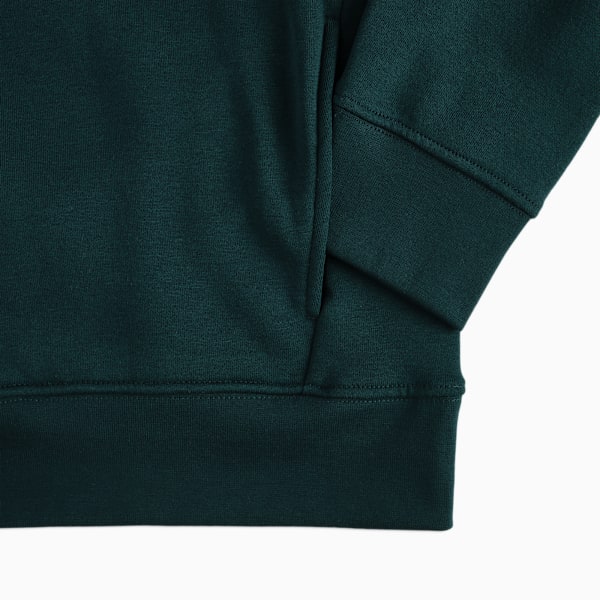 PUMA Essentials Embossed Big Kids' Cotton Fleece Hoodie, GREEN TERRAIN, extralarge