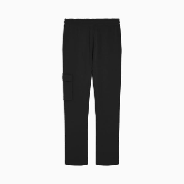 Cargo pants de tejido polar PUMA Essentials Embossed para niños grandes, BLACK, extralarge