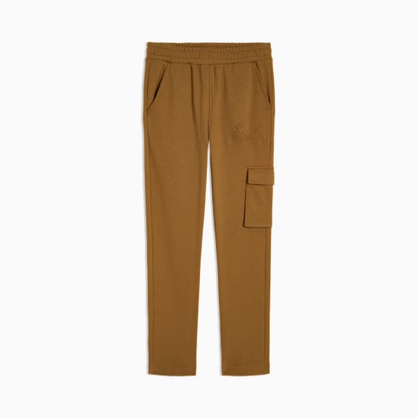 Cargo pants de tejido polar PUMA Essentials Embossed para niños grandes, HONEY BUTTER, extralarge