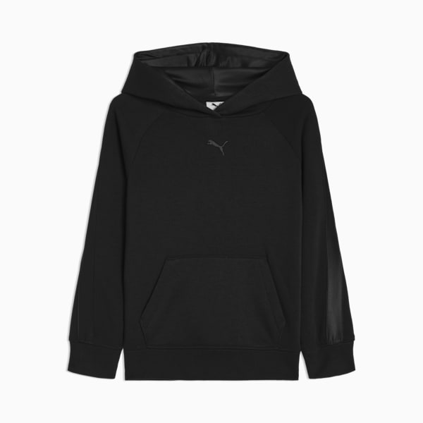 Chandail à capuchon en molleton Satin Essentials Enfant, PUMA BLACK, extralarge
