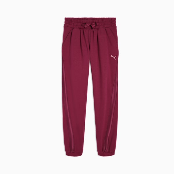 Pants de tejido polar PUMA Essentials Satin para niños grandes, BERRY, extralarge